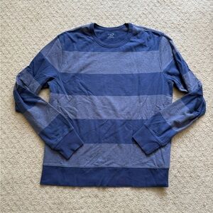 Men’s jcrew Striped Blue Crewneck Sweater size large